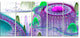 Purple Fractal Infinite World, Abstract Art on Canvas, 60"x28", 5 Panels