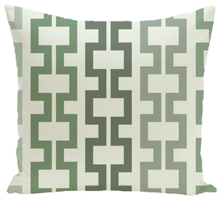 Cuff-Links Geometric Print Pillow, Herb Green, 20"x20"