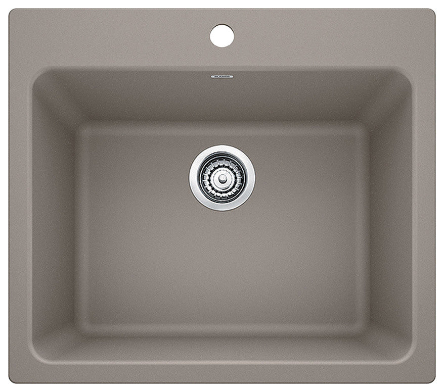 25"x22"x12" Blanco Liven Silgranit Laundry Sink, Truffle