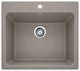 25"x22"x12" Blanco Liven Silgranit Laundry Sink, Truffle
