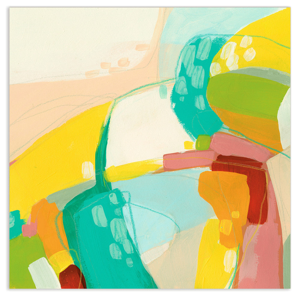 "Chroma 3" Colorful Abstract Wall Art Frameless Free Floating Tempered Glass