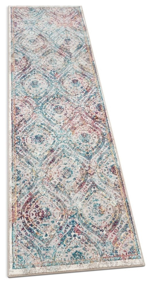 Well Woven Allure Ava Vintage Mosaic Ogee Persian Ivory Area Rug, 2'7"x9'10" Run