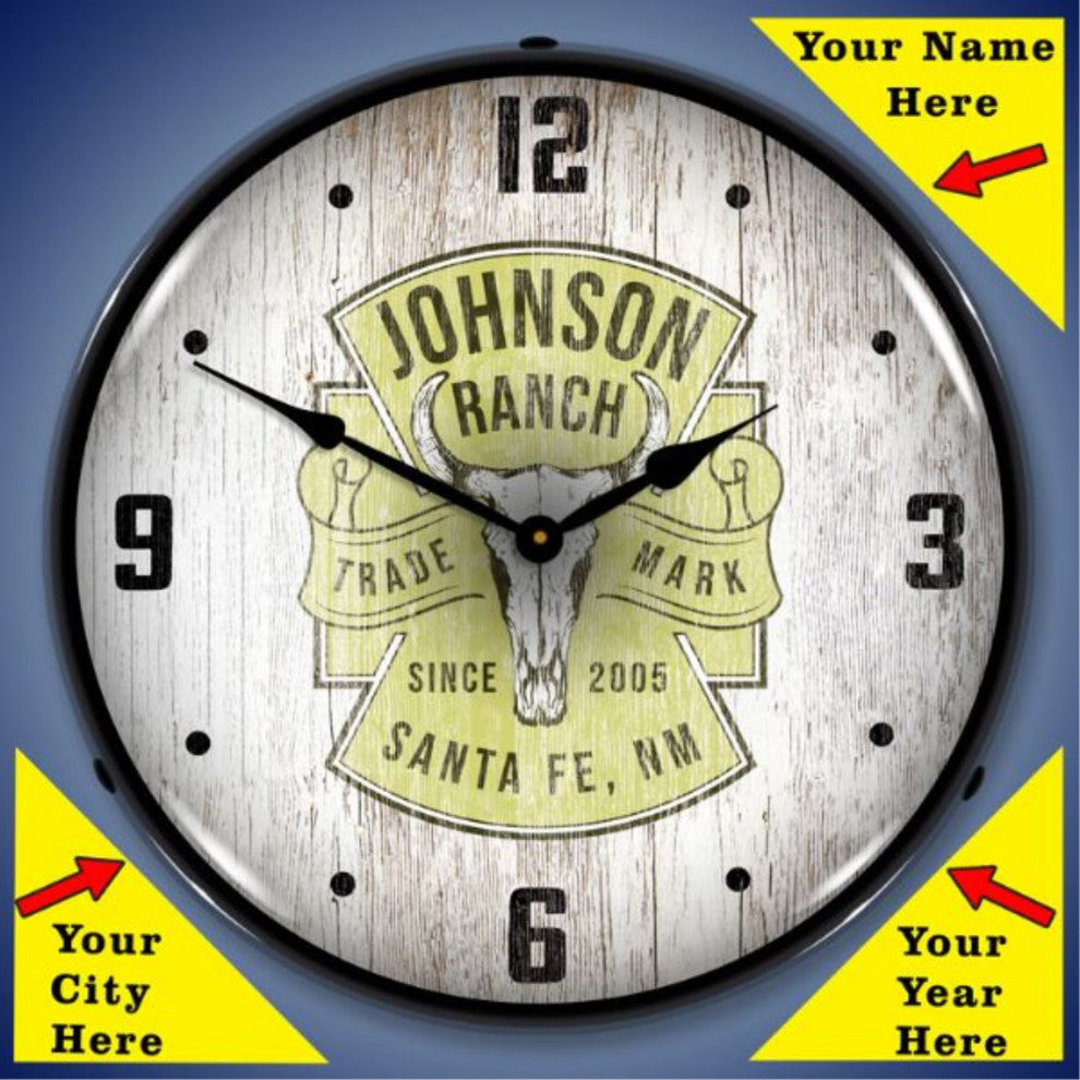 AG20111171 Add Your Name Rustic Ranch Clock