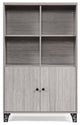 GDF Studio Justina Mid Century Modern Finished Fiberboard Cabinet, Gray Oak