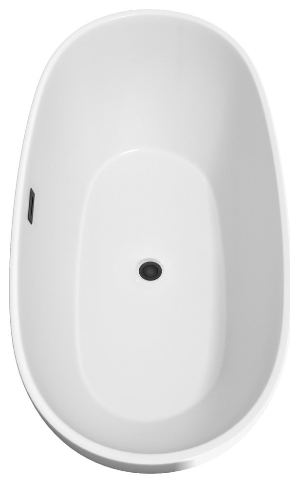 Juno Freestanding Bathtub, Matte Black Trim, 67", Faucet in Matte Black