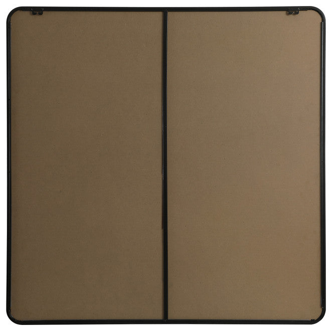 Ellis Soft Corner Metal Square Mirror 48x48 Inch, Black