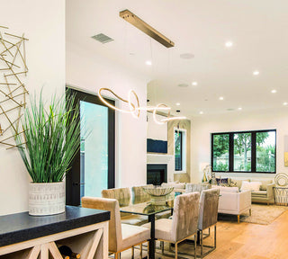 ET2 E24616 Unity 55"W LED Abstract Chandelier - Brushed Champagne