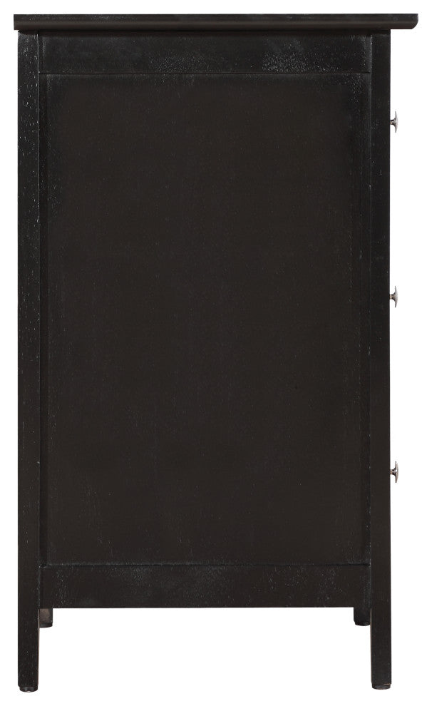 Drake 3-Drawer Nightstand, Black