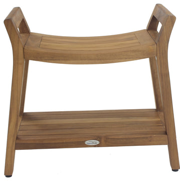 Patented AsiaÂ® Ascend Teak Shower Bench with Shelf