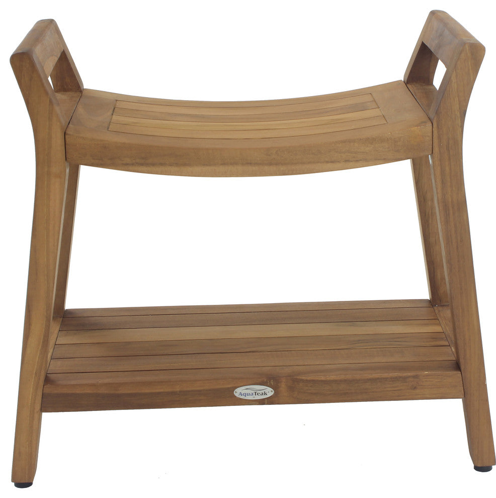 Patented AsiaÂ® Ascend Teak Shower Bench with Shelf