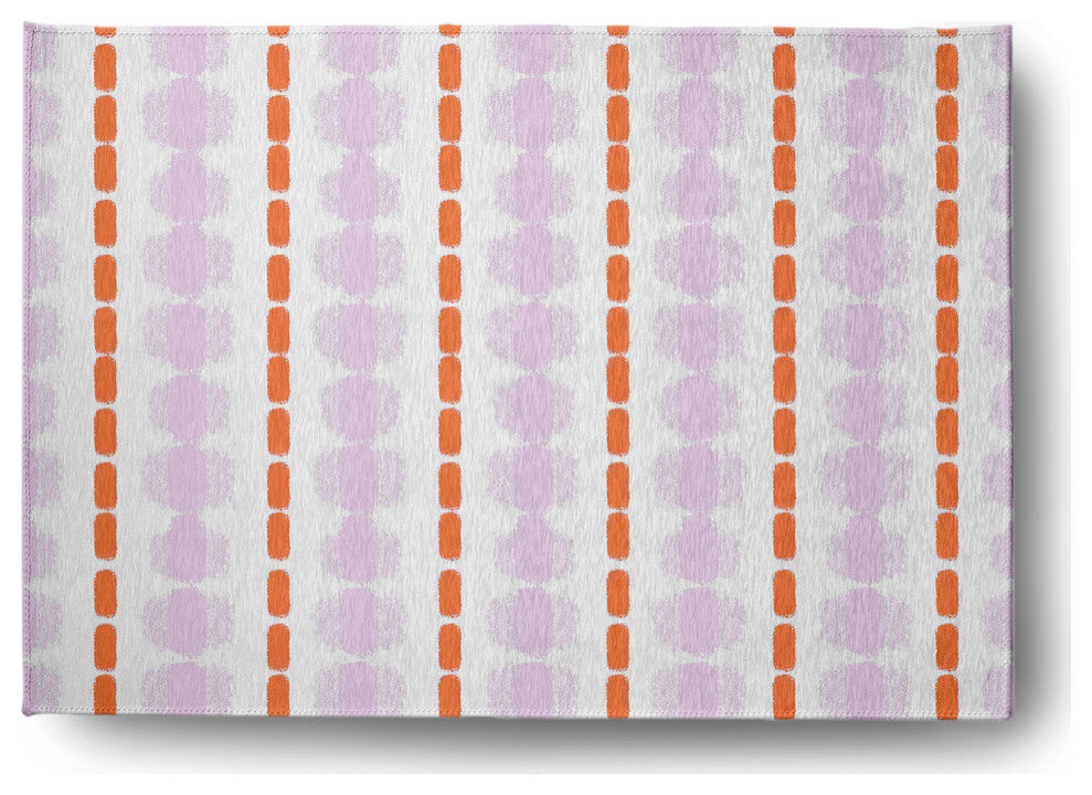 Watercolor Stripe Spring Chenille Rug, Purple-Orange, 5'x7'