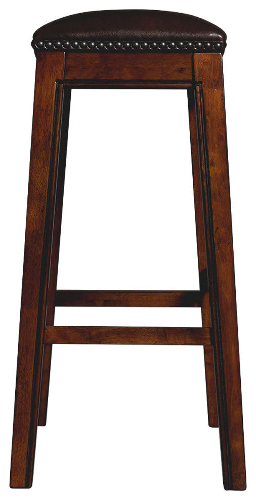 Picket House Bowen 30" Backless Bar Stool, Brown