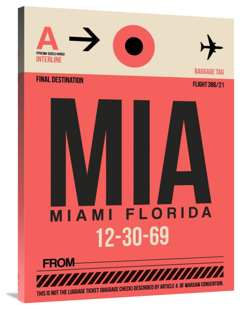 "MIA Miami Luggage Tag 1" Fine Art Print