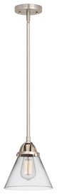 Large Cone Mini Pendant, Brushed Satin Nickel, Clear, Clear