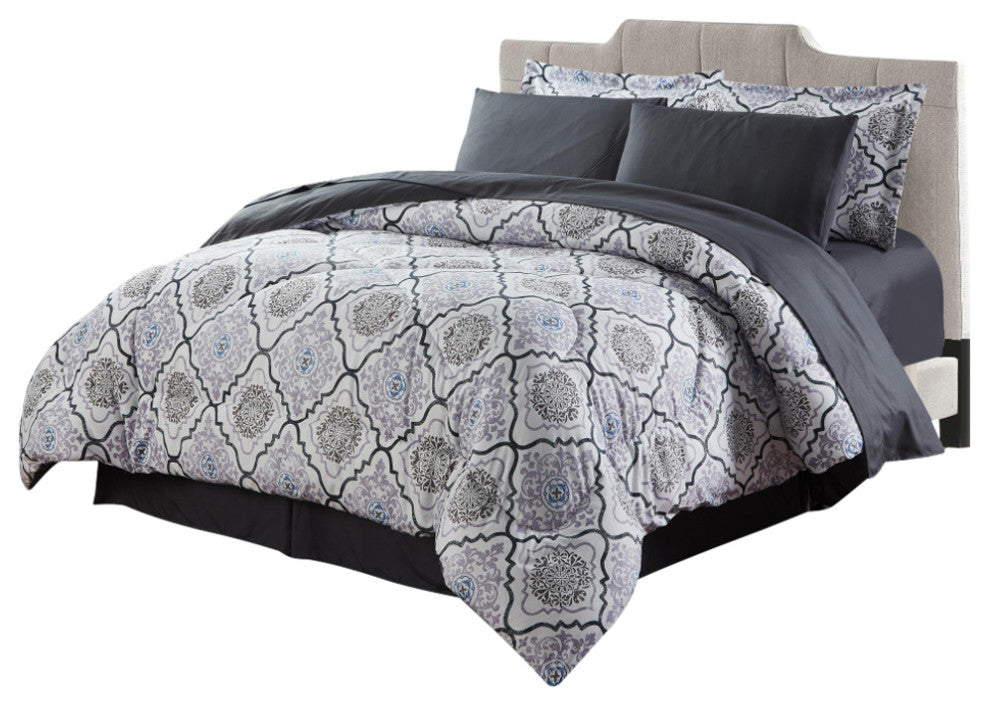 Bibb Home 8pc Down Alternative Bed in a Bag Set, Verona, King