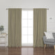 Linen Look Back Tab Blackout Curtains with Coating, Brown, 52"x96"