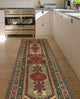 Fine Vintage Distressed Jacquely Rust/Beige Runner, 3'5x13'8