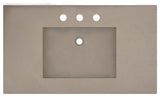 Palomar Vanity Top, Integral Sink, Earth, 36", 8" Widespread Cutout