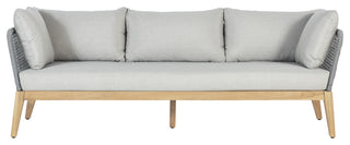Cypress Teak Wood Sofa with Gray Color Rope Design