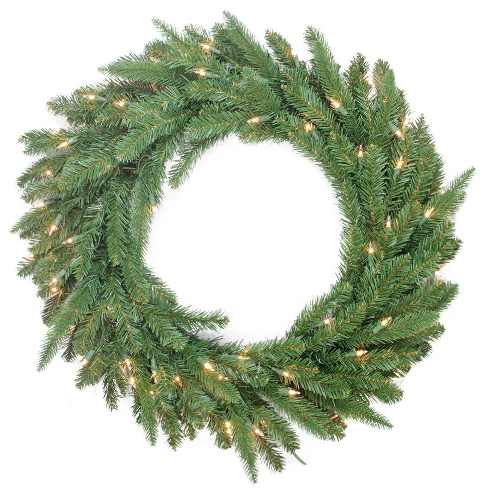 30 Mixed Pine Wreath, 150 Tips, 100 Clear Lights