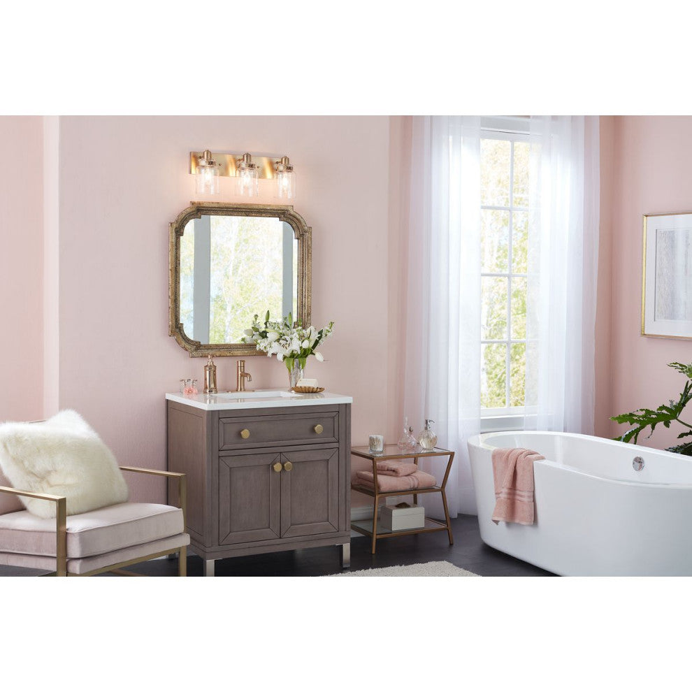 Calhoun Collection Three-Light Vintage Brass Bath Vanity Light
