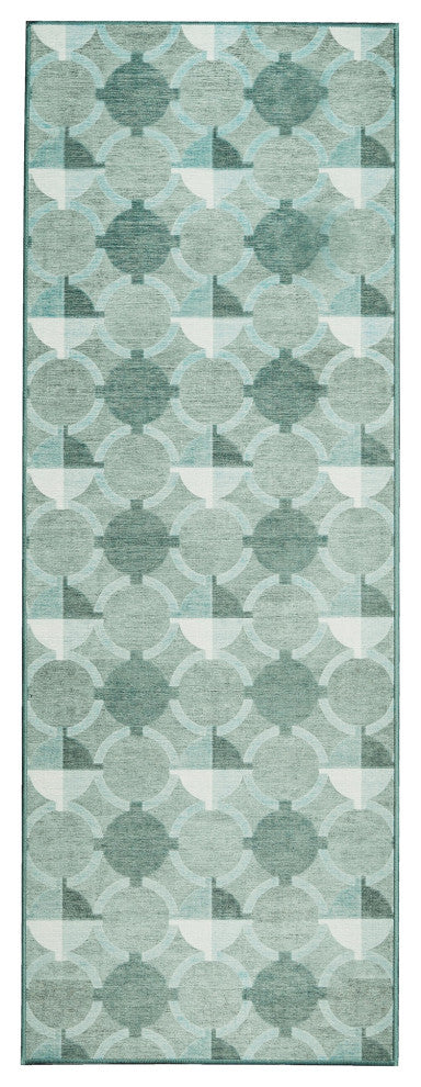 My Magic Carpet Washable Rug Dula Light Sage Green, 2.5' X 7'