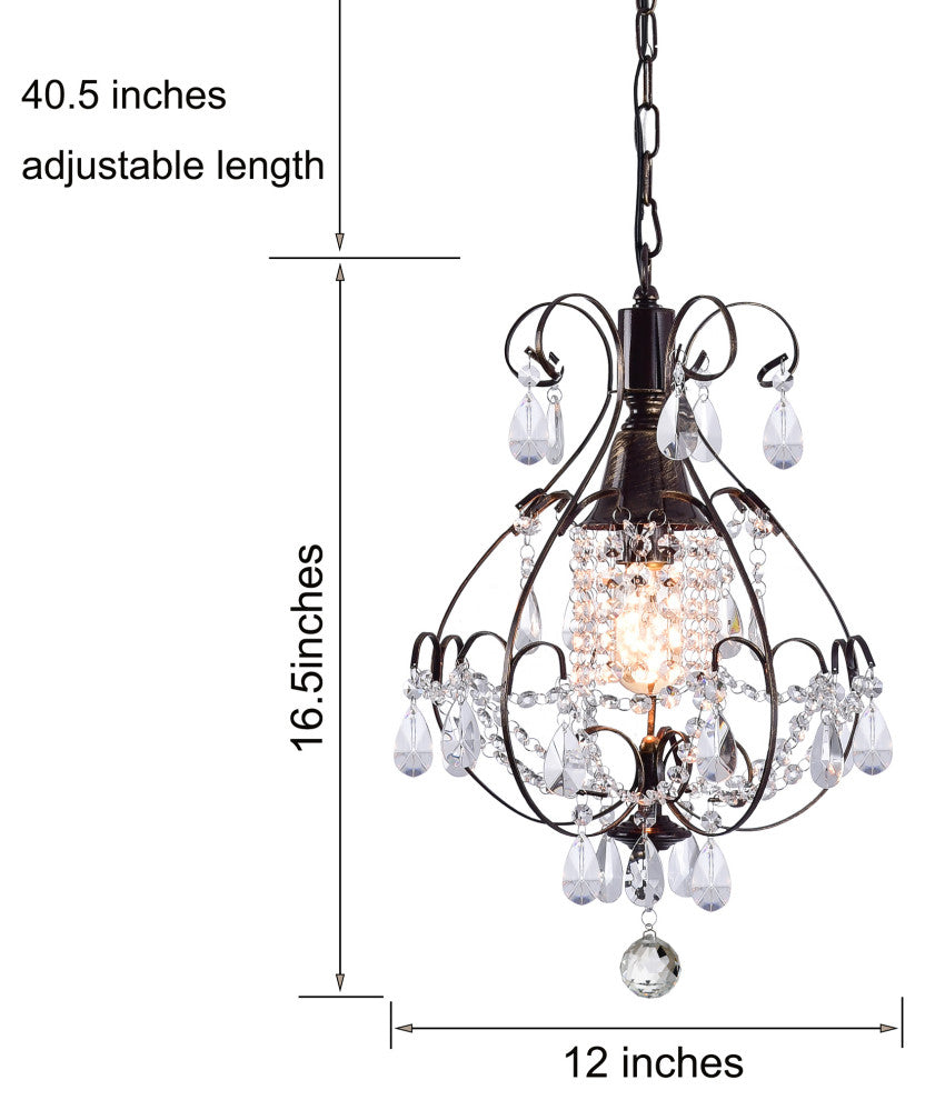 Angela Brushed Oak 1-light Teardrop Chandelier