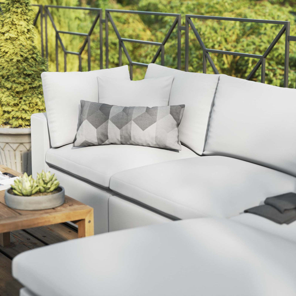 Commix 4-Piece Outdoor Patio Sectional Sofa White