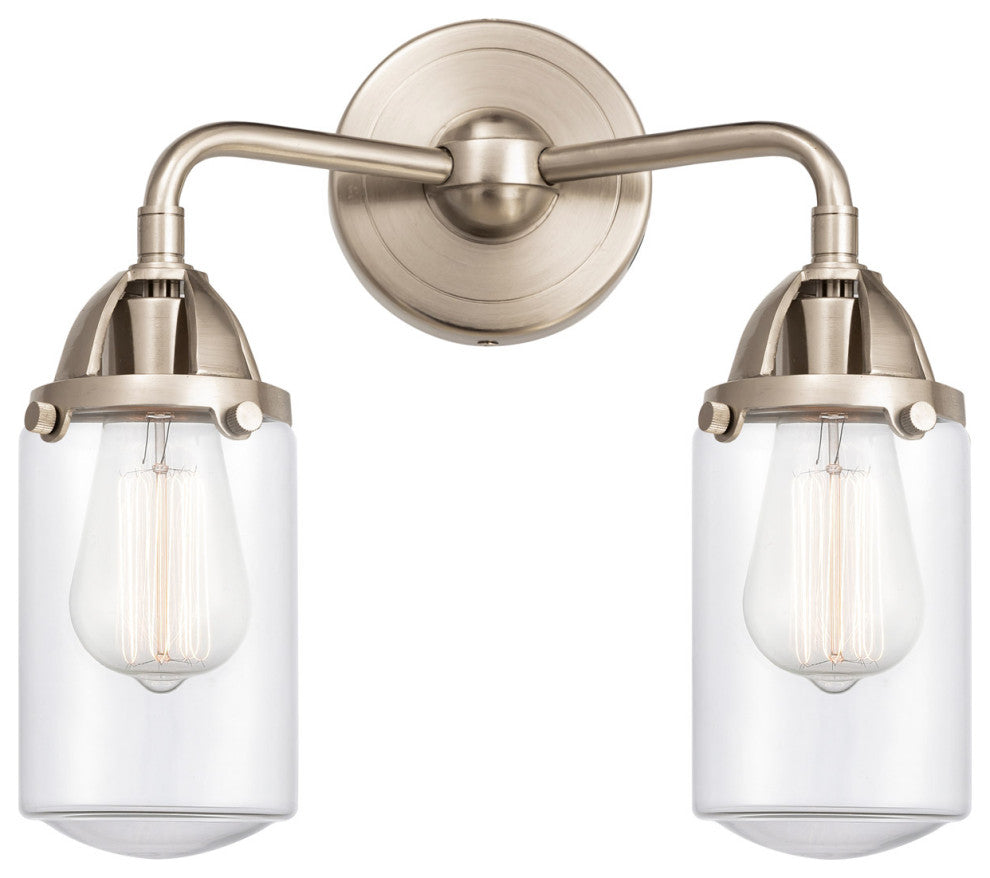 288-2W-SN-G312 Dover 2 Light 12.5" Bath Vanity Light, Brushed Satin Nickel