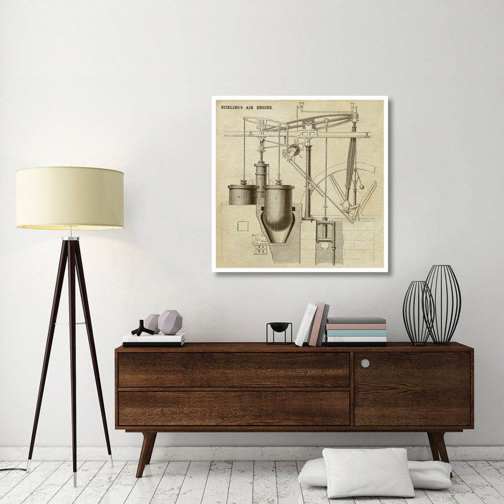 "Stirling's Air Engine" Digital Paper Print by Inventions, 42"x42"