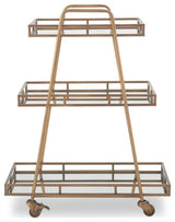 Adore Decor Addison Bar Cart Antique Gold