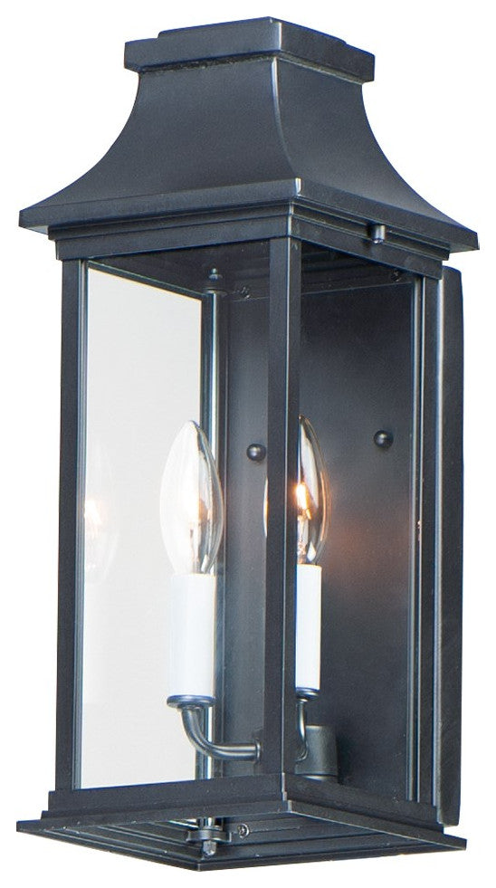 Maxim Vicksburg 2-Light Outdoor Pocket Wall Sconce 30025CLBK, Black
