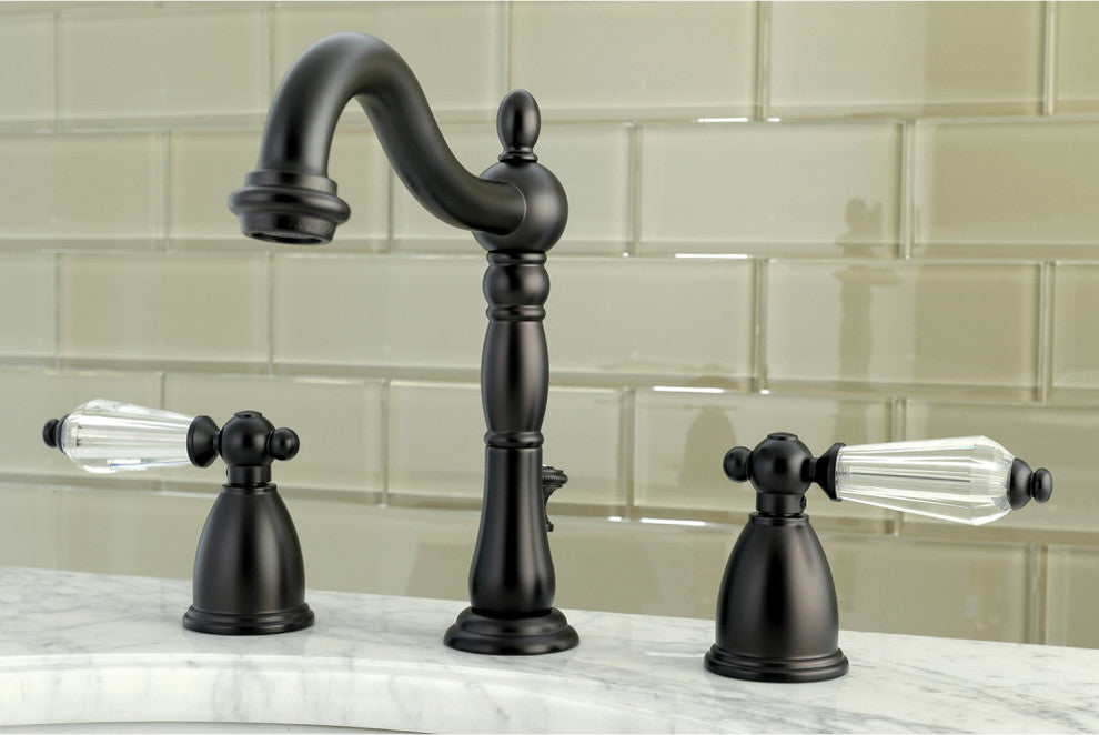 Kingston Brass Widespread Bathroom Faucet With Brass Pop-Up, Oil Rubbed Bronze