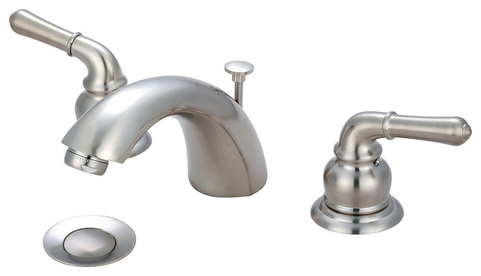 Accent Two Handle Widespread Bathroom Sink Faucet, Pvd Brushed Nickel
