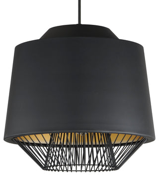 ET2 E11394 Phoenix 19"W LED Cage Pendant - Black / Gold