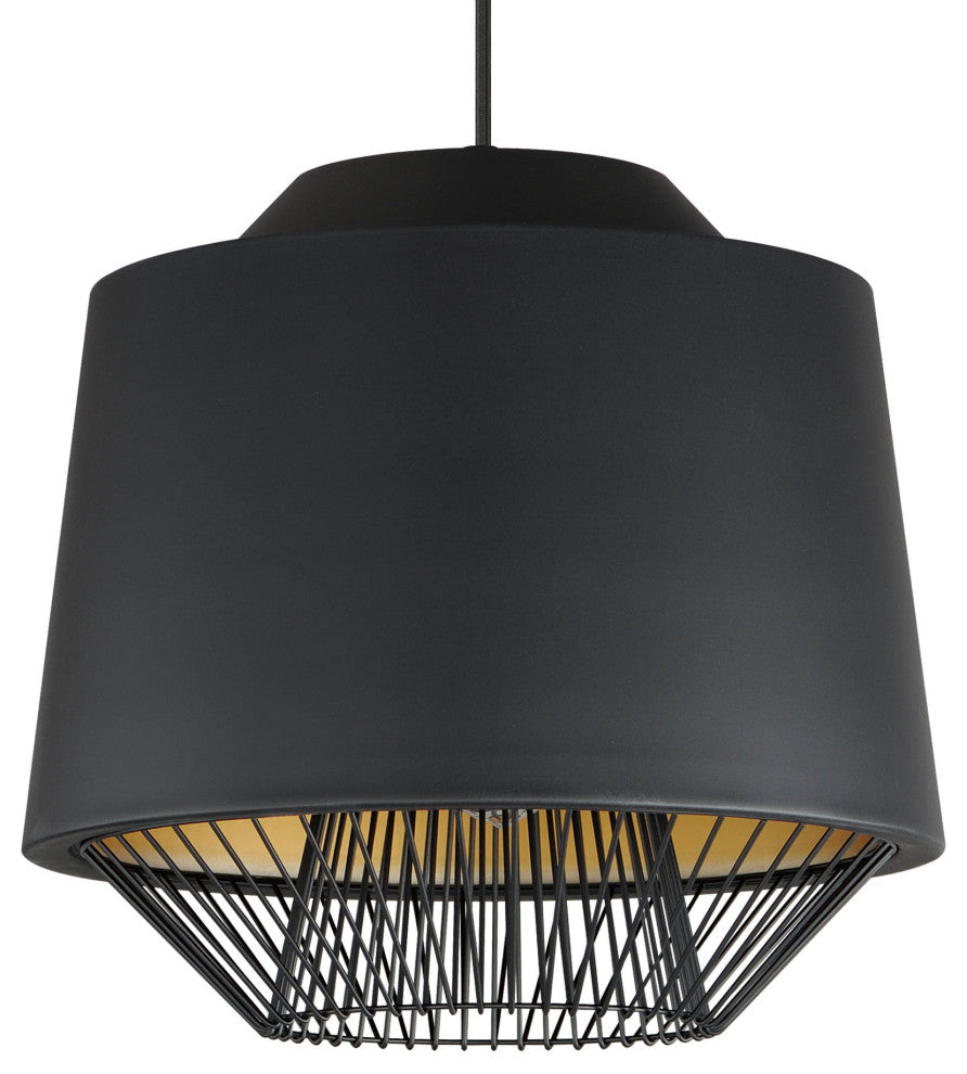 ET2 E11394 Phoenix 19"W LED Cage Pendant - Black / Gold