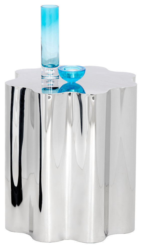 Dahlia Side Table, Stainless Steel