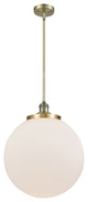 Beacon Pendant, Antique Brass, Matte White