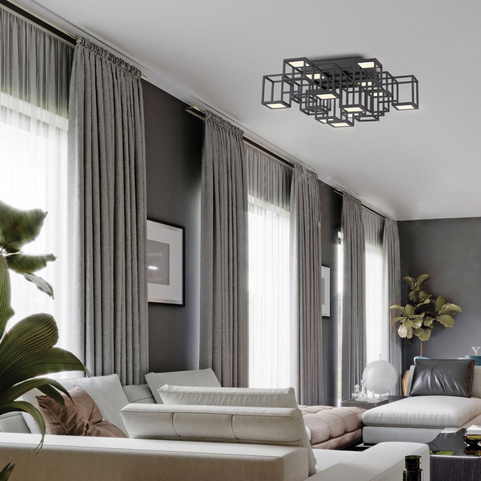 13 Light LED Flush Mount, Gold
