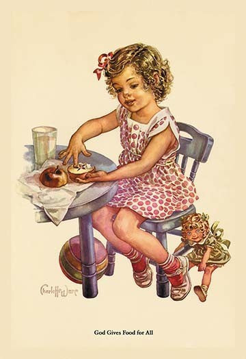 God Gives Food for All - Fine Art Giclee Print 24" x 36"