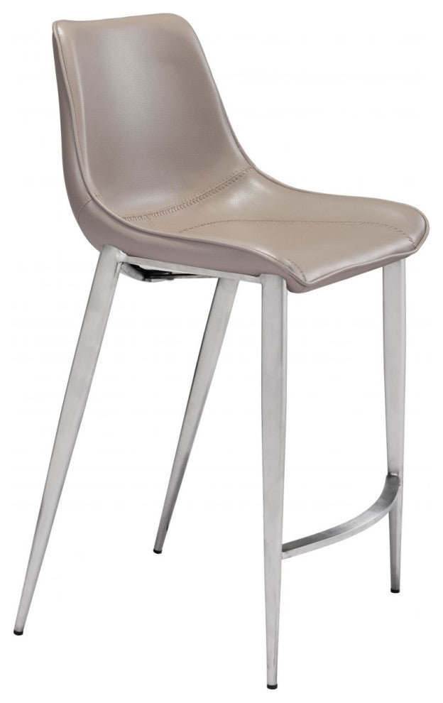 Magnus Counter Chair, Set of 2 Brown/Silver