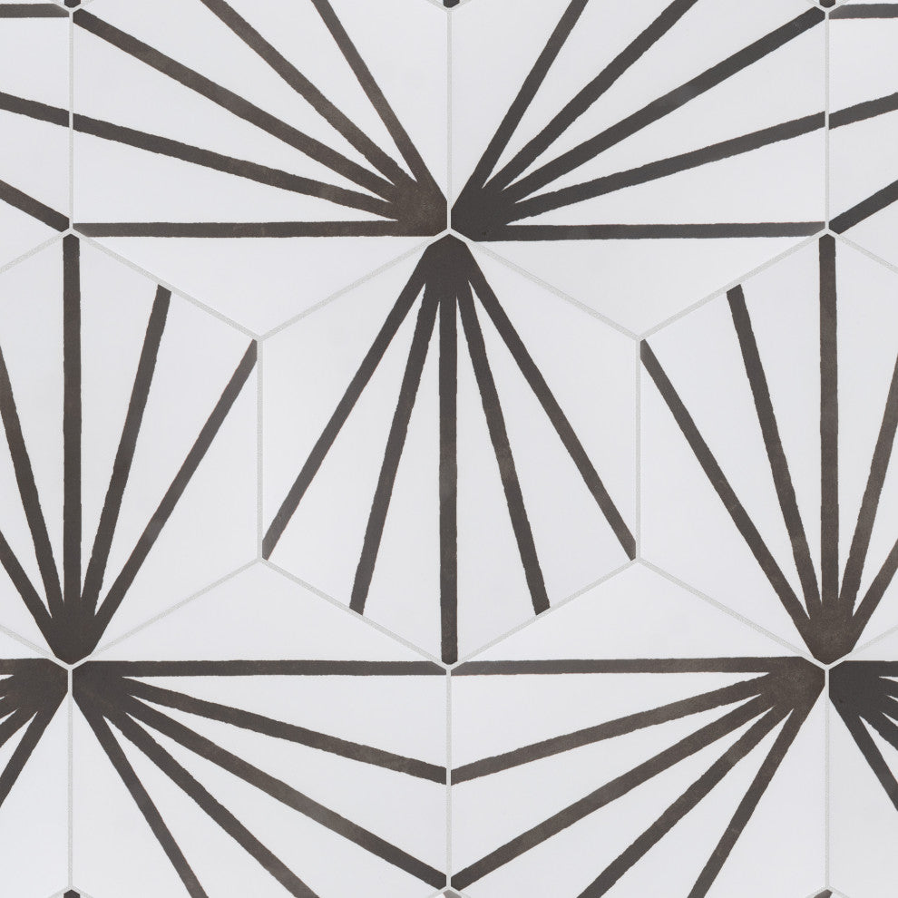 Horizon Dawn Hex Nero Porcelain Floor and Wall Tile