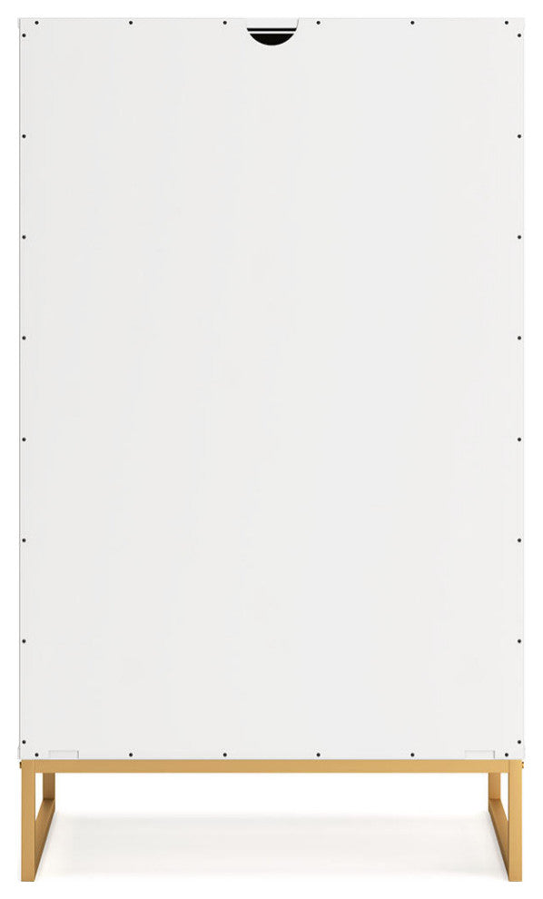 Socalle White/Gold Chest of Drawers