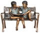 Kids Reading on a Bench, 45" Design Sculpture