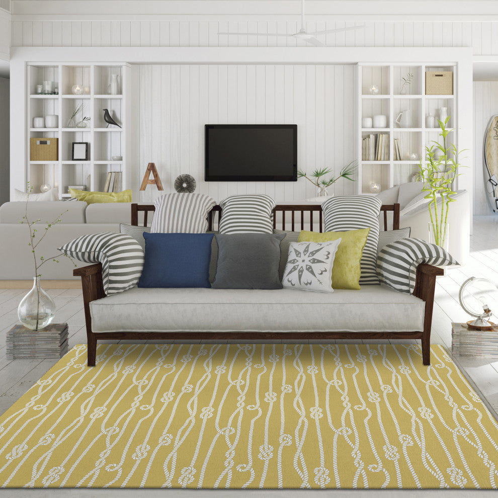 Indoor/Outdoor Harbor HA7 Gold Machine Washable 5' x 7'6" Rug