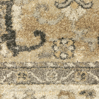 Fleming Vintage Medallion Beige and  Grey Area Rug, 7'10"x10'10"