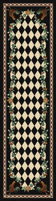 High Country Rooster Rug, Black, 2'x8', Runner