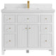 Sonoma 42 Single Sink Reeded Bath Vanity in White 2" Calacatta Laza