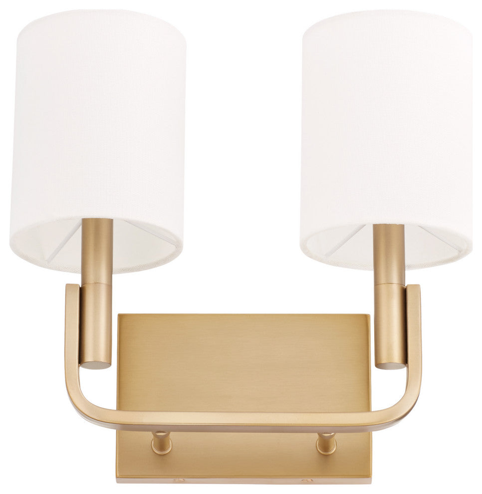 Quorum 5210-2-80 2-Light Wall Mount, Aged Brass