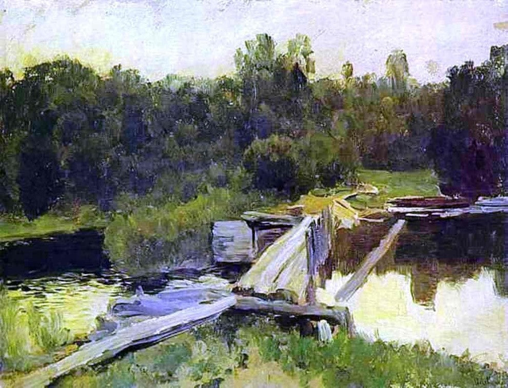 Isaac Ilich Levitan By the Whirlpool  Study, 21"x28" Gallery Wrapped Canvas